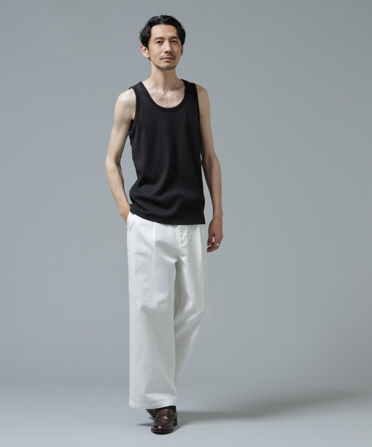 Anti Soaked(R) 汗染み防止 リブタンクトップ 6686124212