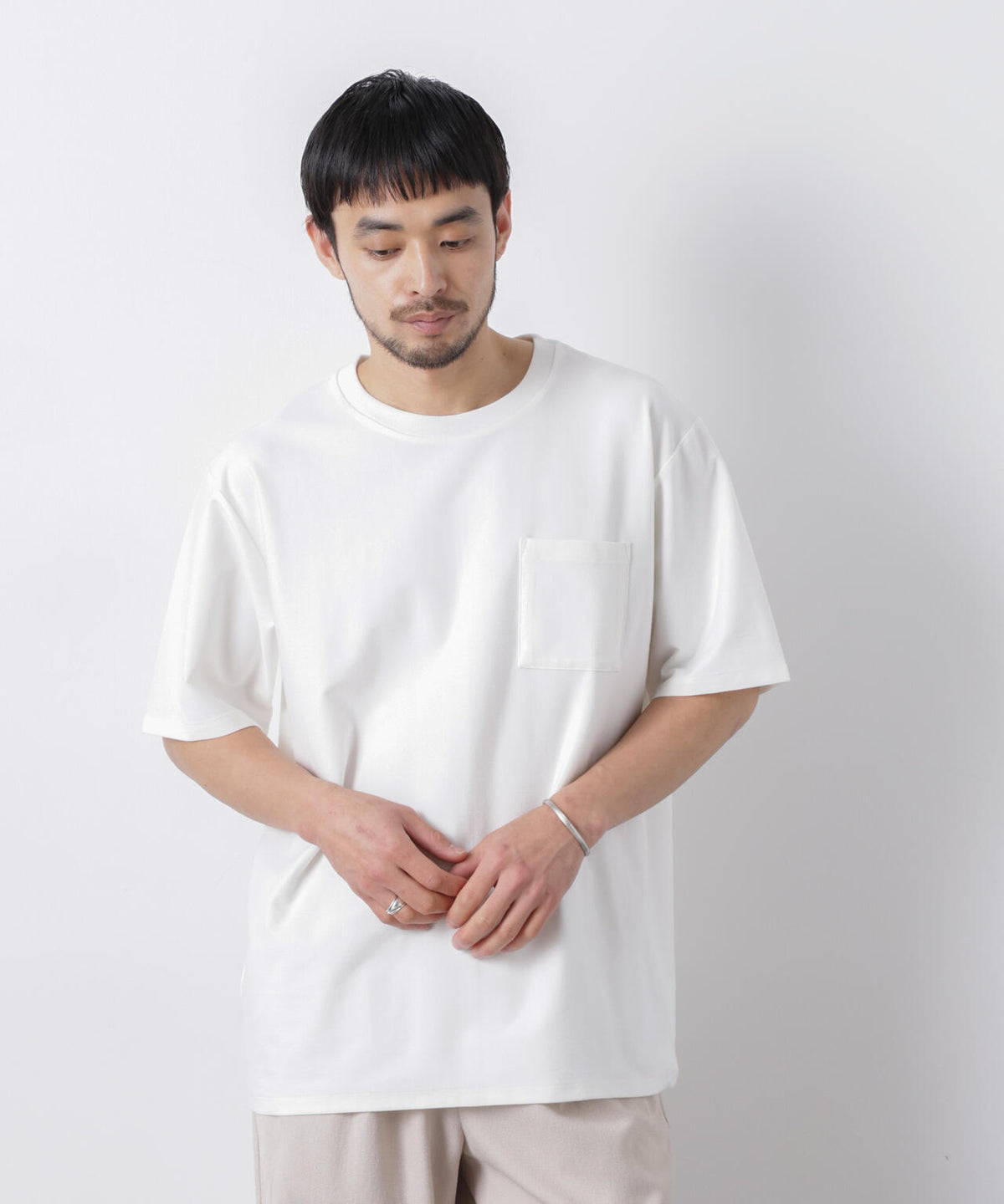 「Meaningful Continuity」coveross(R) ツイル調 冷感プレーティング天竺 ポケットTシャツ 6686124224