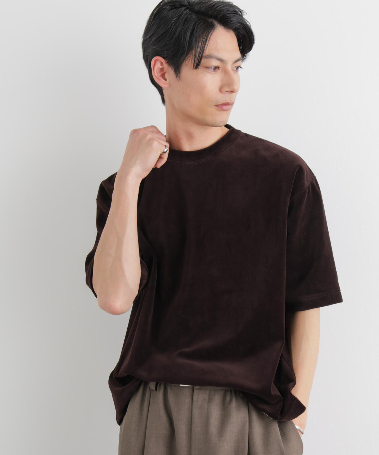 ベロア クルーネック Tシャツ 半袖 6686124226