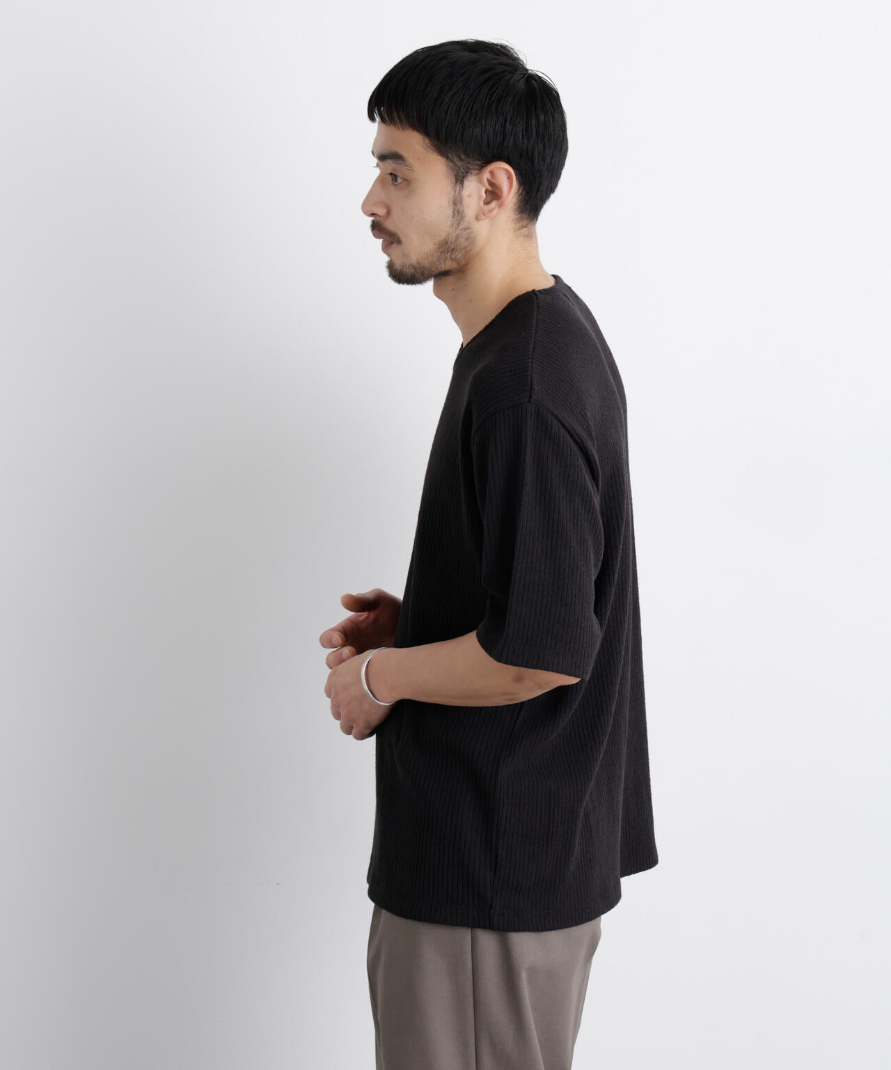 強撚ループヤーン針抜きストレッチ Tシャツ 6686124227