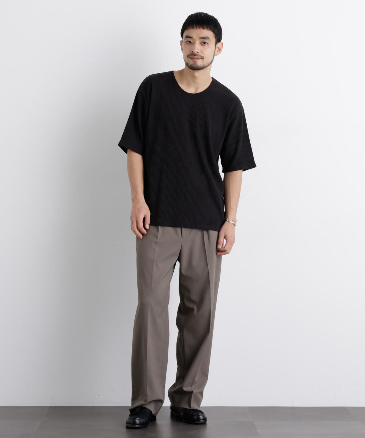 強撚ループヤーン針抜きストレッチ Tシャツ 6686124227