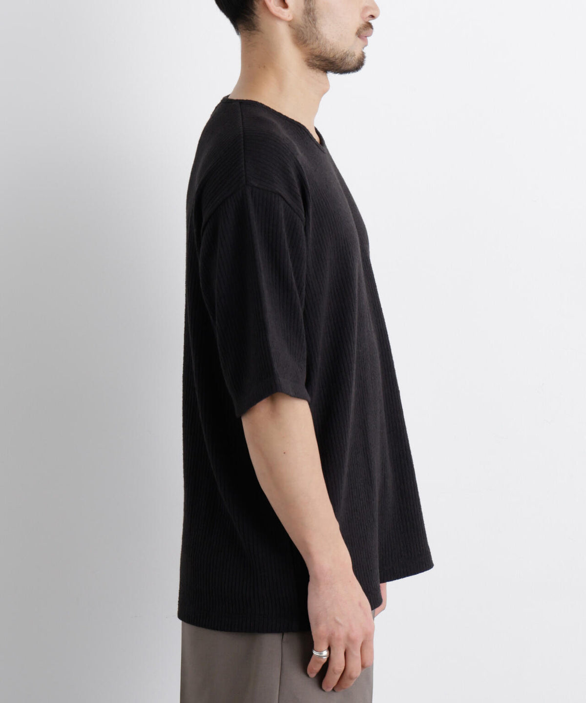 強撚ループヤーン針抜きストレッチ Tシャツ 6686124227