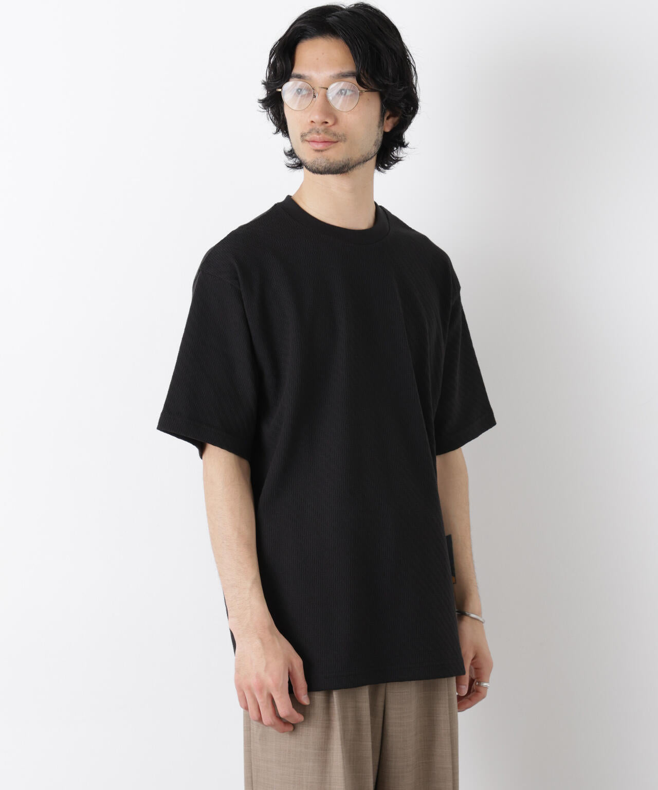 リンクスジャガードスリーブTシャツ 6686124228