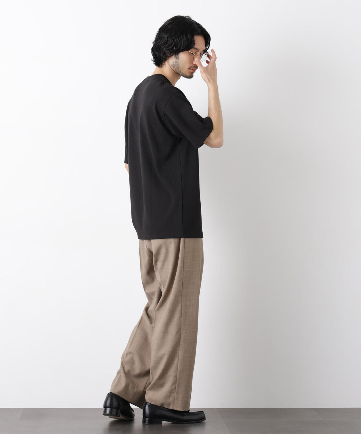 リンクスジャガードスリーブTシャツ 6686124228