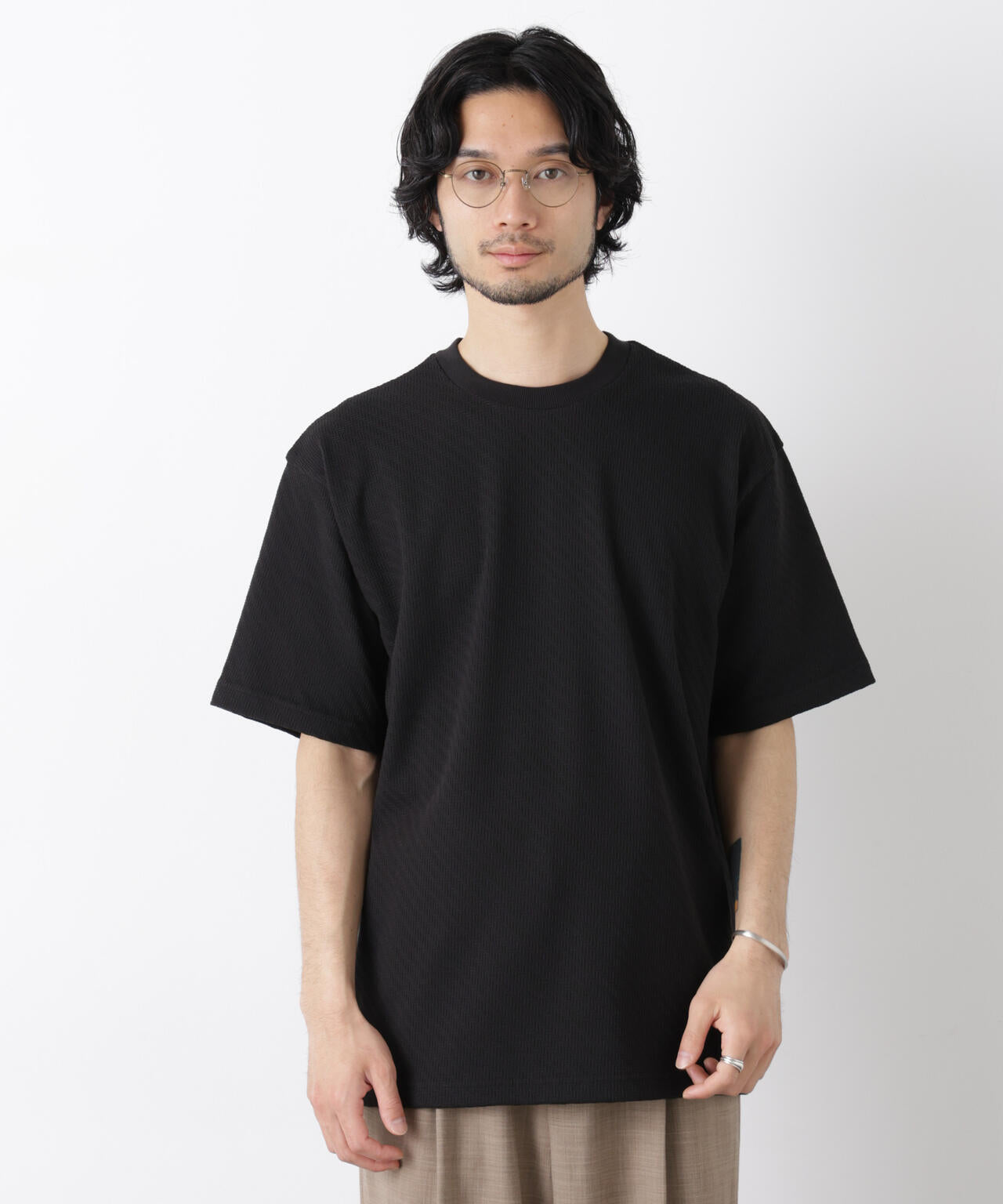 リンクスジャガードスリーブTシャツ 6686124228