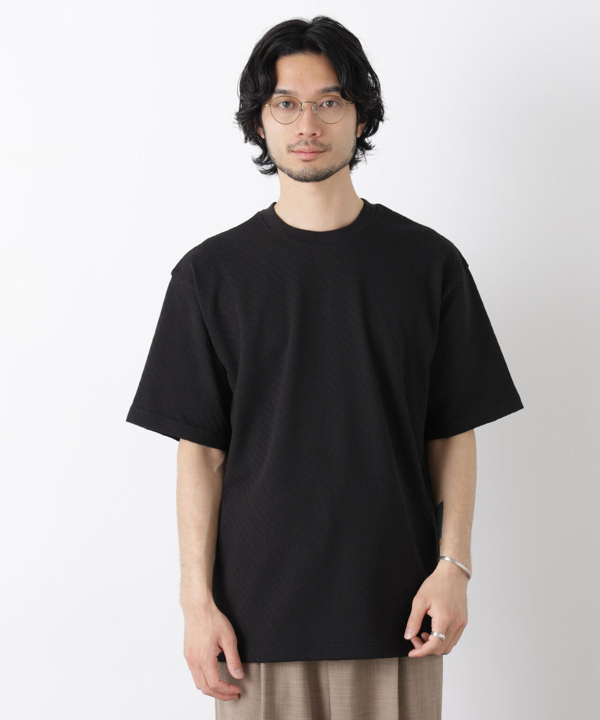 リンクスジャガードスリーブTシャツ 6686124228