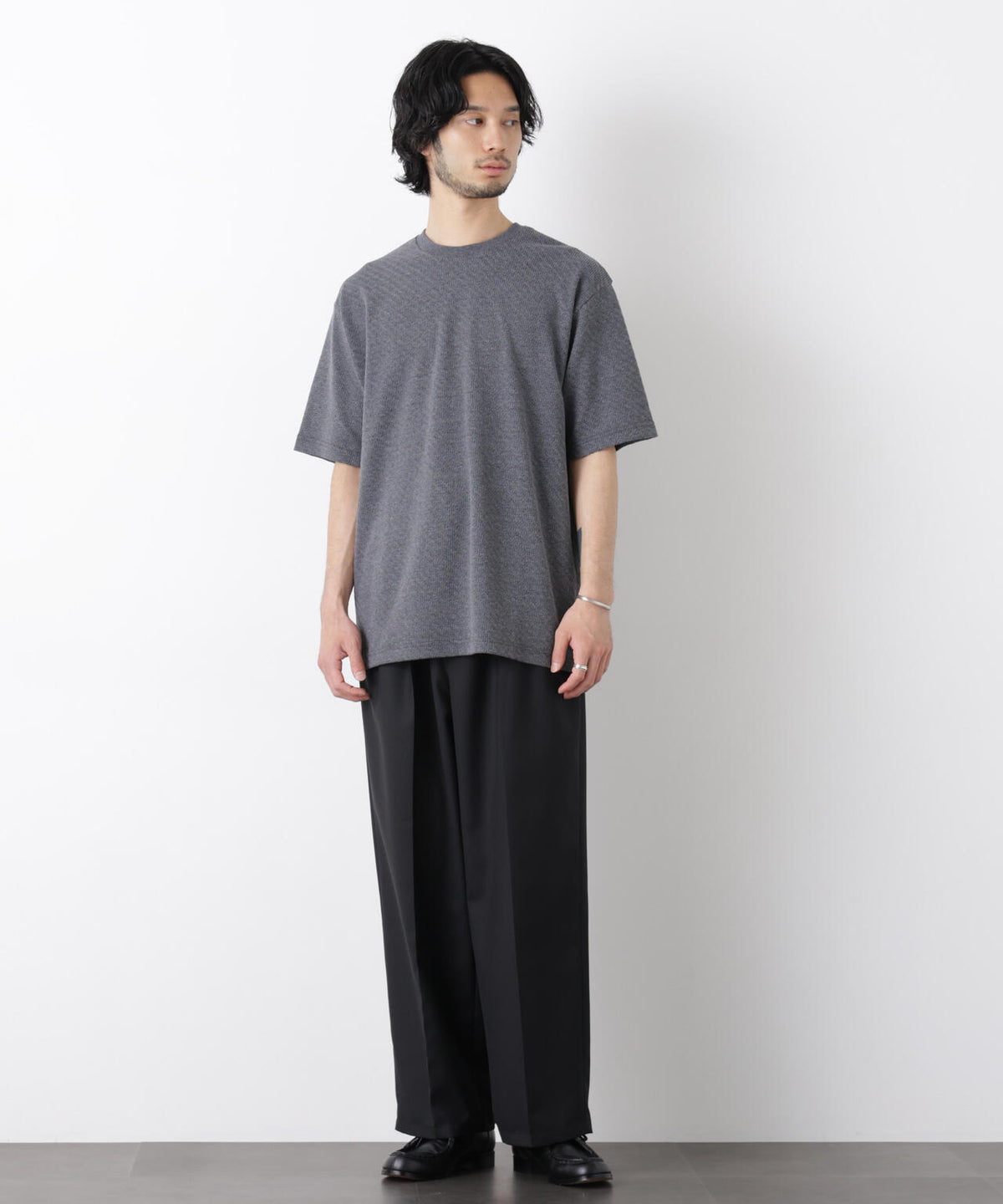 リンクスジャガードスリーブTシャツ 6686124228