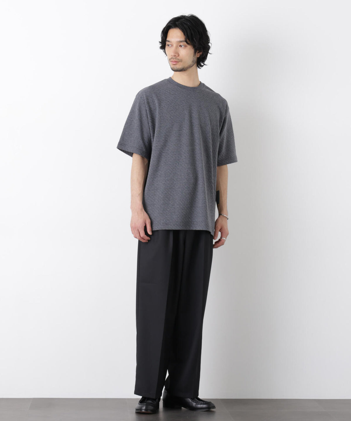リンクスジャガードスリーブTシャツ 6686124228