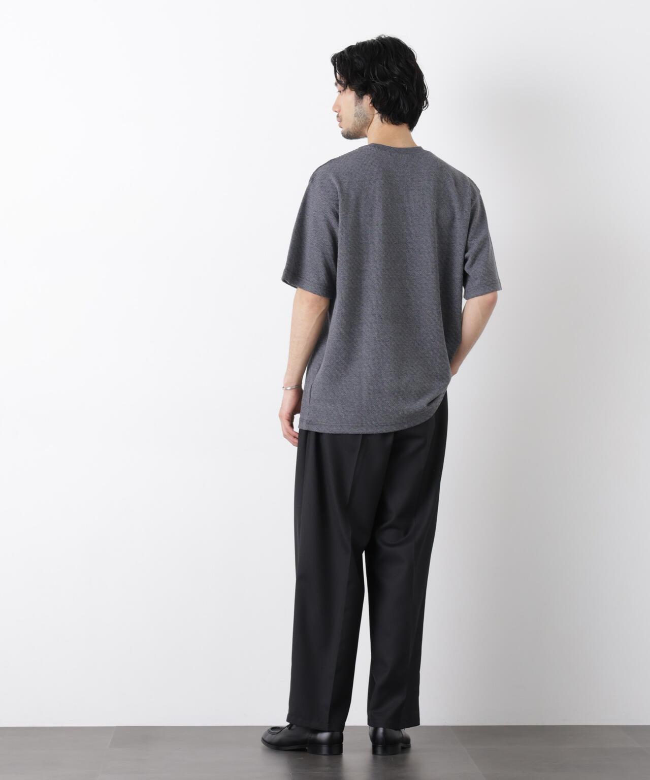 リンクスジャガードスリーブTシャツ 6686124228