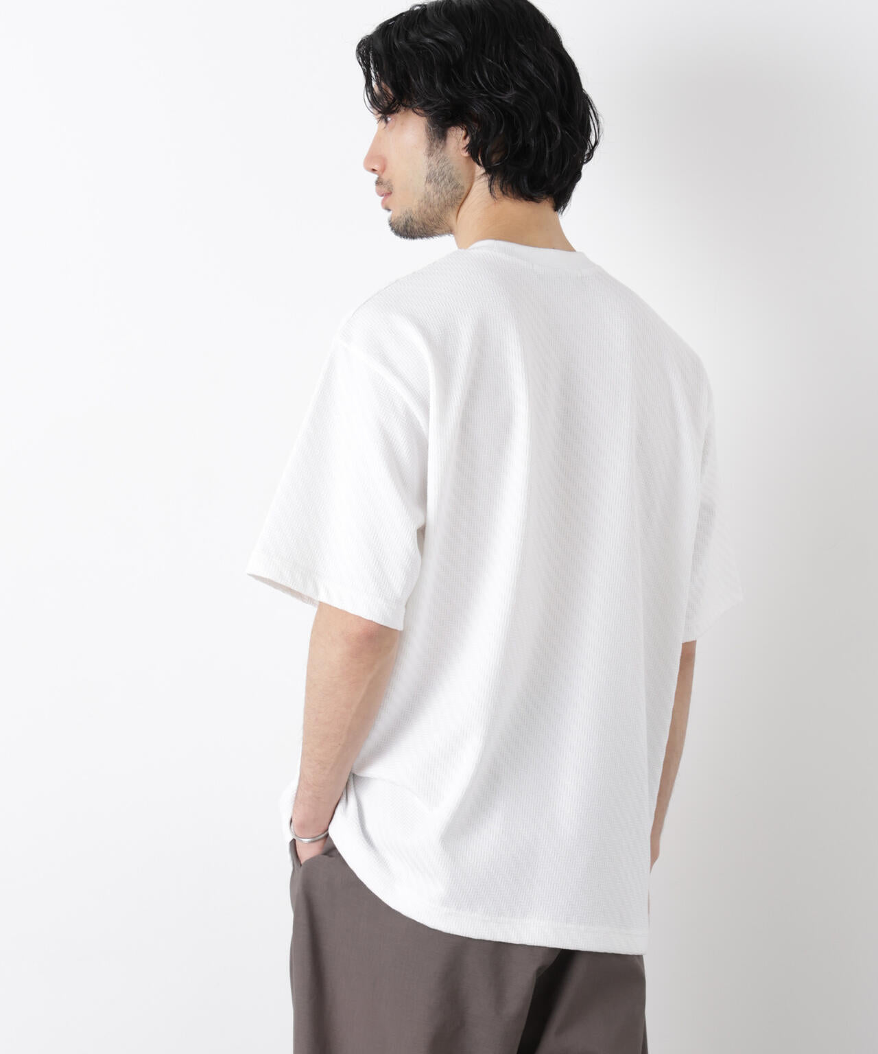 リンクスジャガードスリーブTシャツ 6686124228