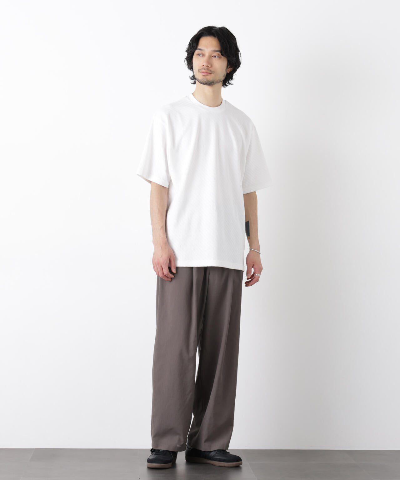 リンクスジャガードスリーブTシャツ 6686124228