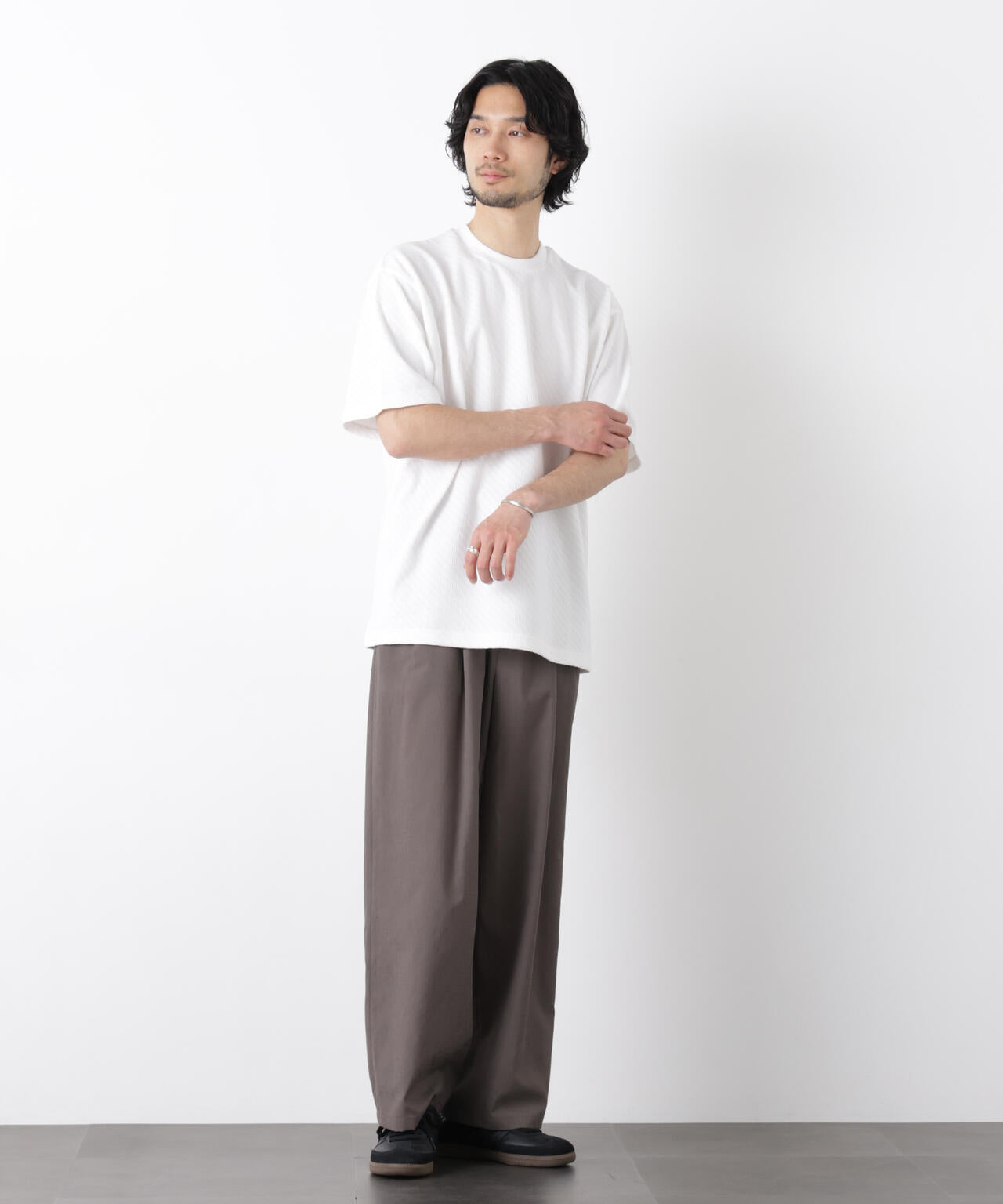 リンクスジャガードスリーブTシャツ 6686124228