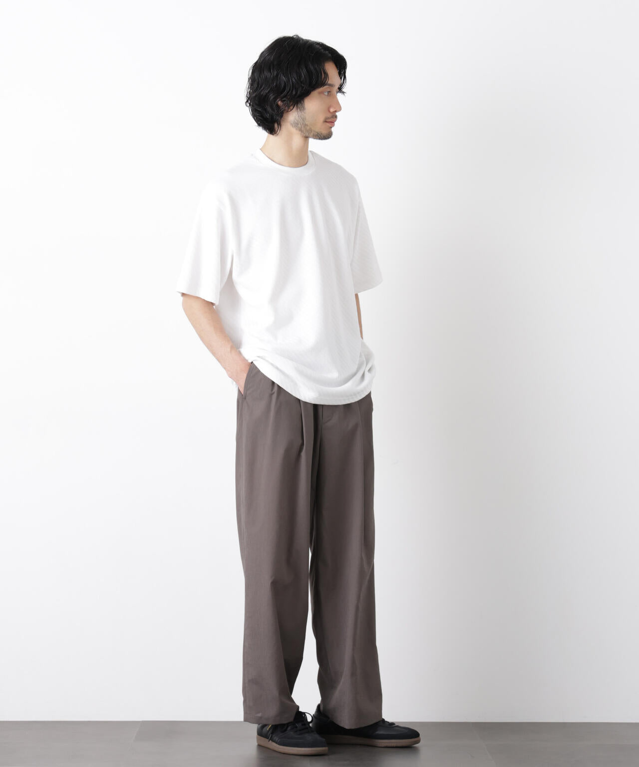 リンクスジャガードスリーブTシャツ 6686124228