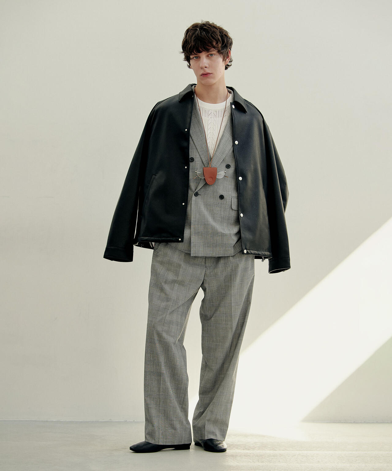 グレンチェックストレートパンツ(セットアップ可) 6686127204