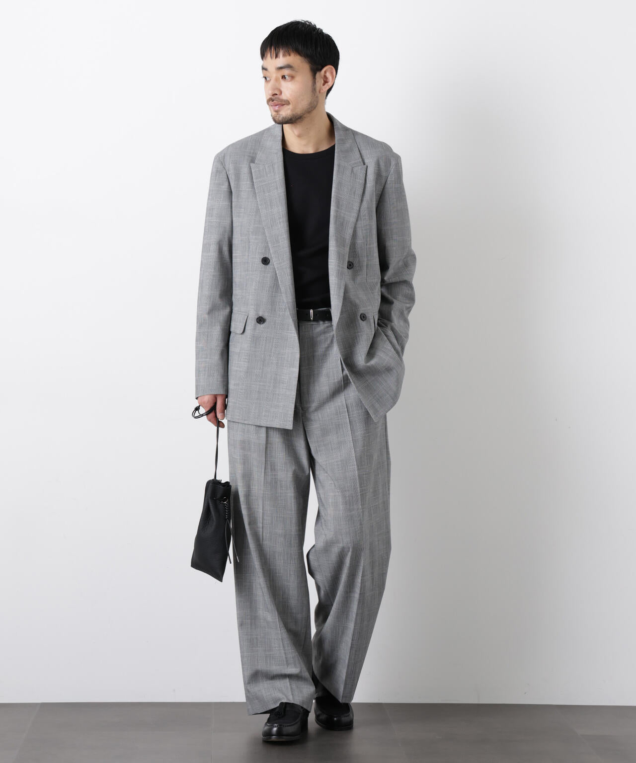 グレンチェックストレートパンツ(セットアップ可) 6686127204