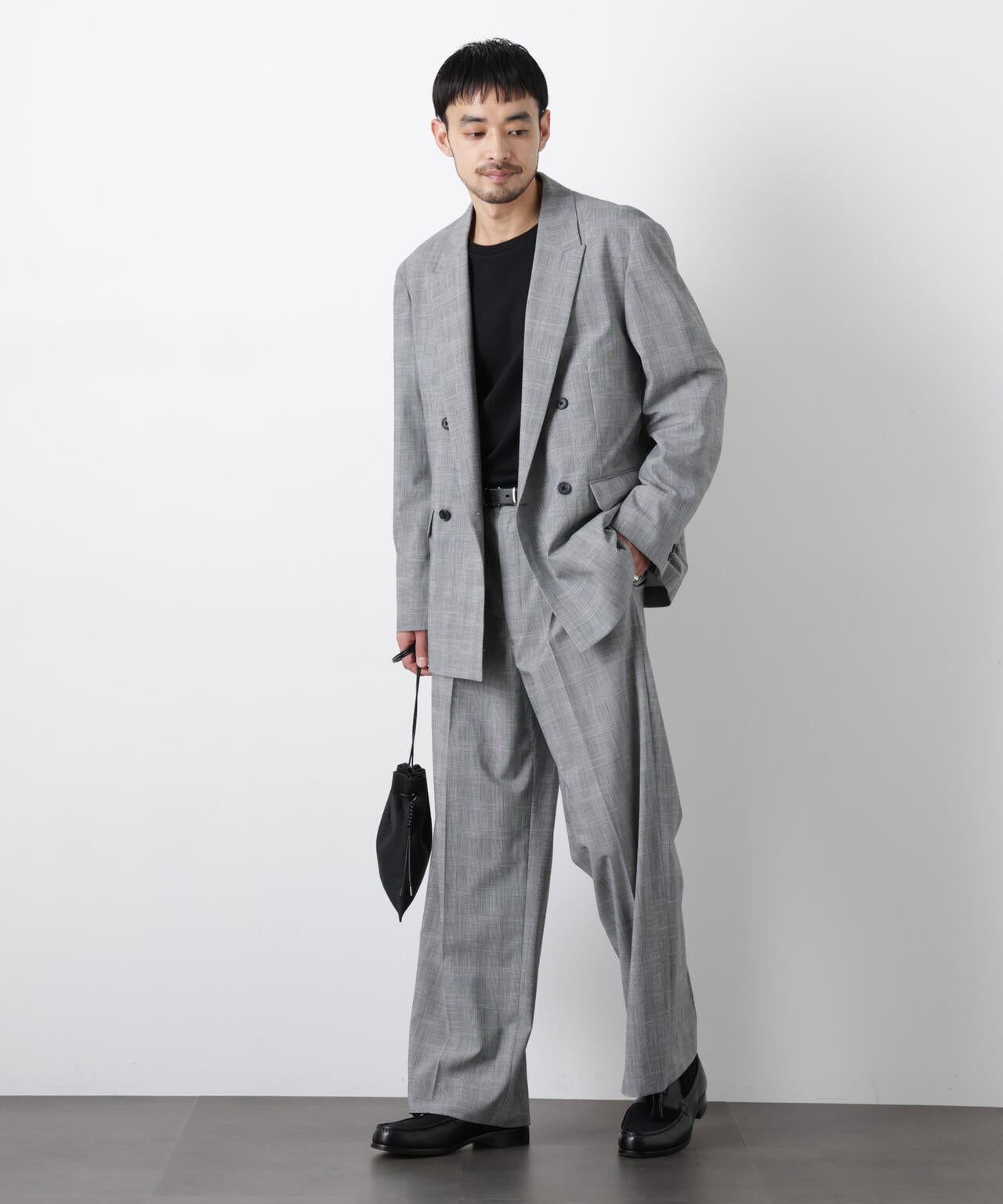 グレンチェックストレートパンツ(セットアップ可) 6686127204