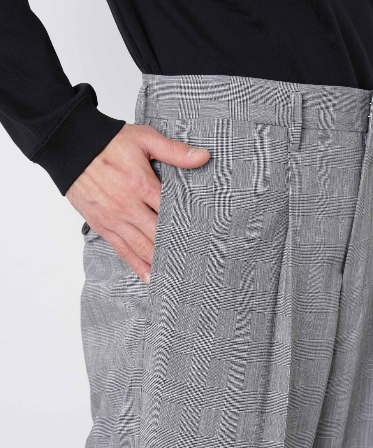 グレンチェックストレートパンツ(セットアップ可) 6686127204