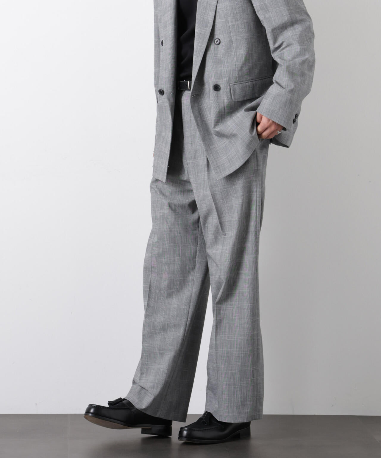 グレンチェックストレートパンツ(セットアップ可) 6686127204