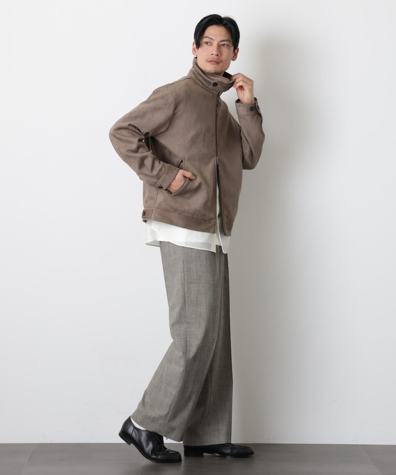 グレンチェックストレートパンツ(セットアップ可) 6686127204