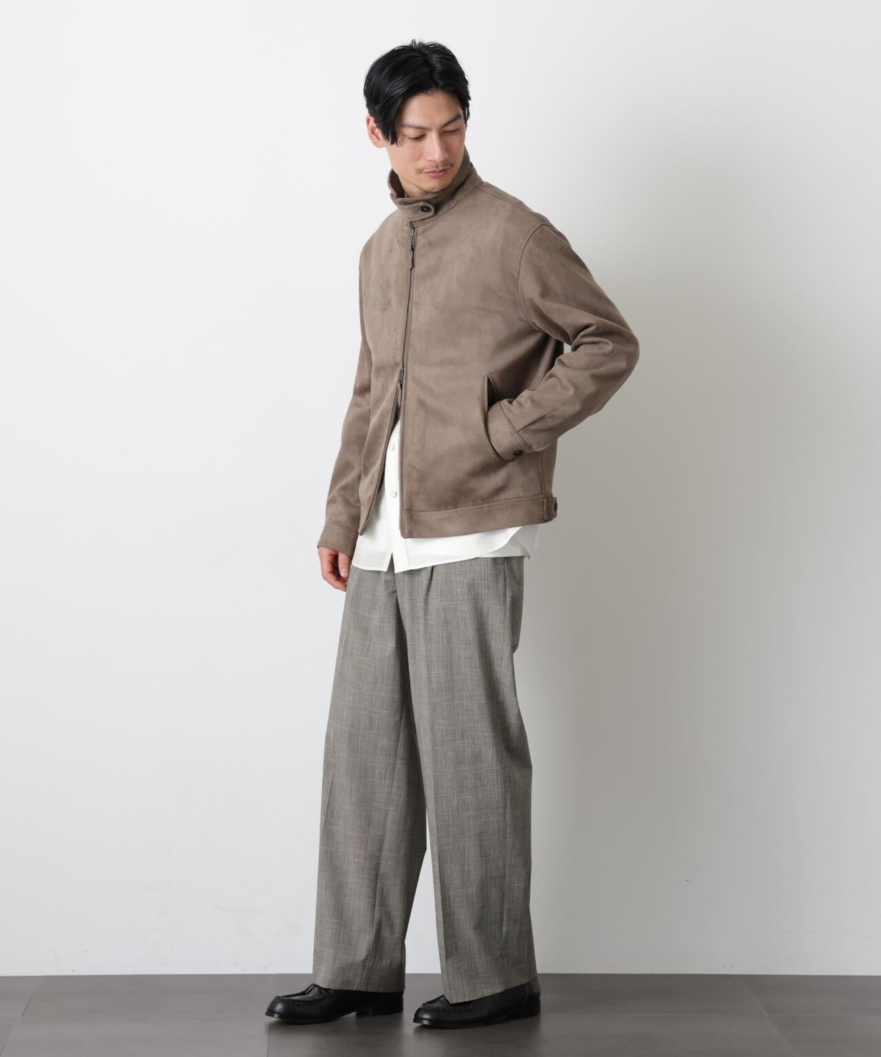 グレンチェックストレートパンツ(セットアップ可) 6686127204