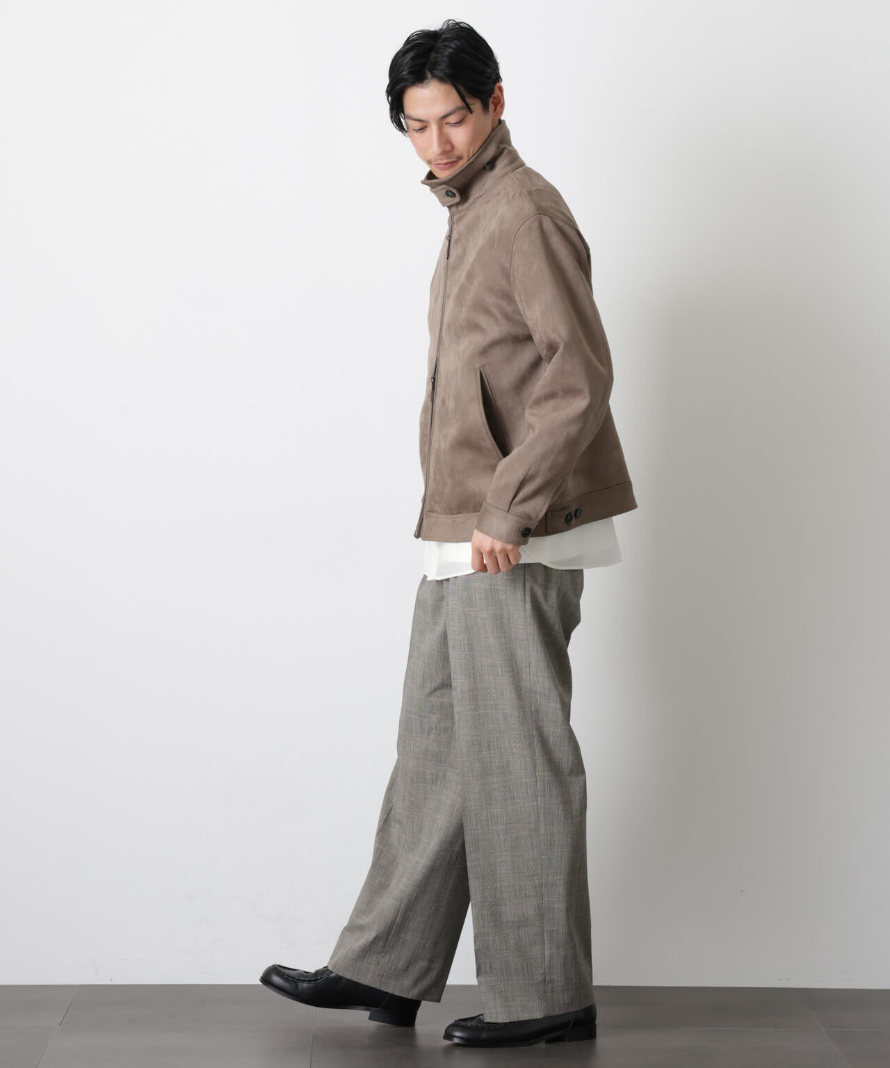 グレンチェックストレートパンツ(セットアップ可) 6686127204