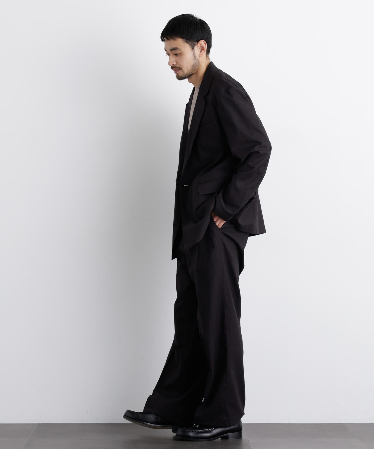 「FRENCH LINEN」 リネンコットンストレートパンツ(セットアップ可) 6686127205