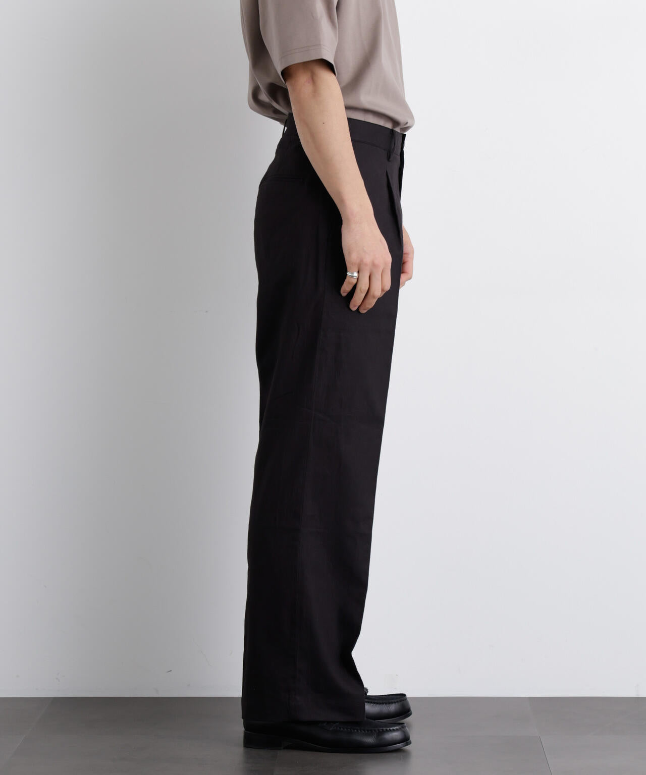 「FRENCH LINEN」 リネンコットンストレートパンツ(セットアップ可) 6686127205