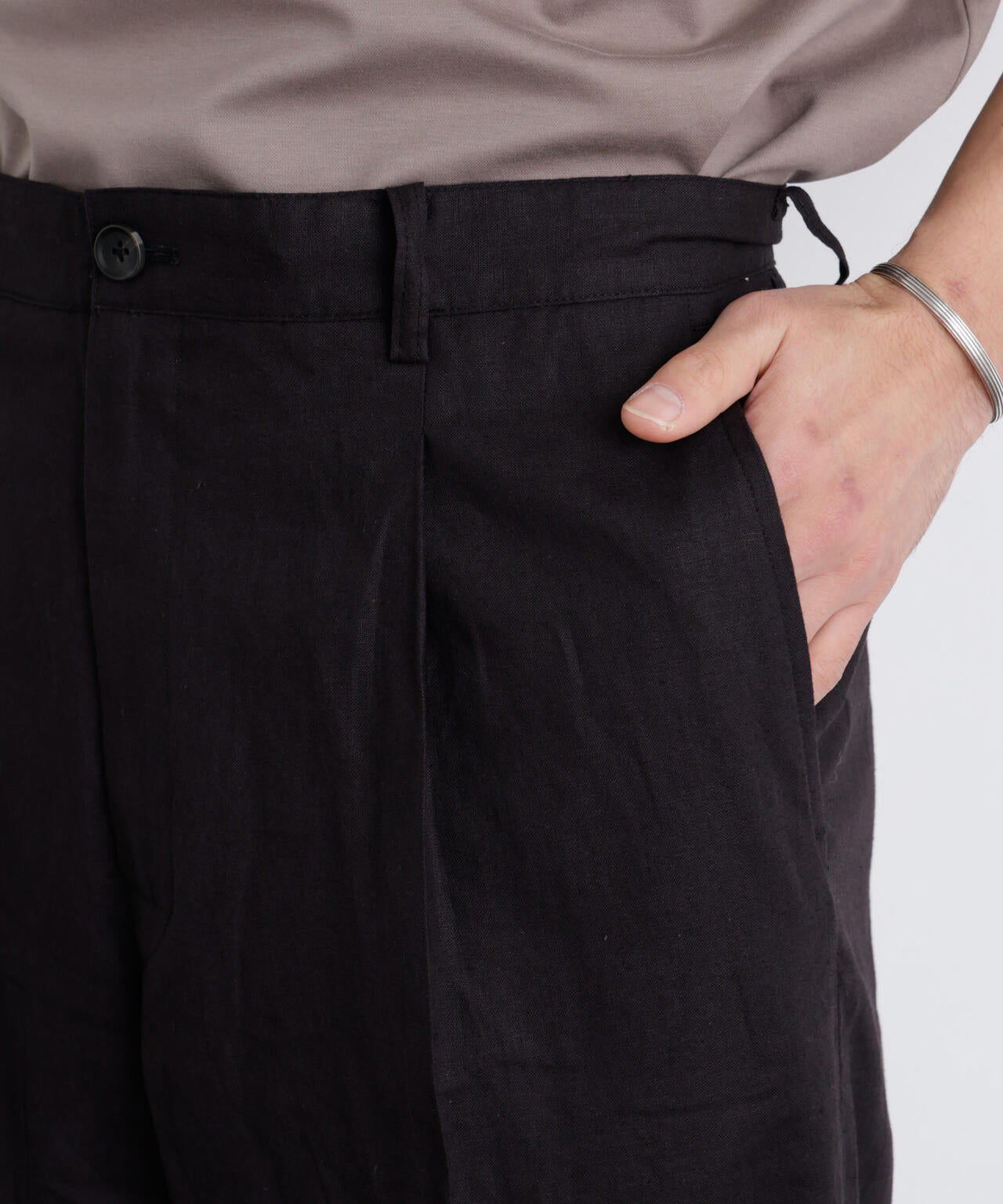 「FRENCH LINEN」 リネンコットンストレートパンツ(セットアップ可) 6686127205