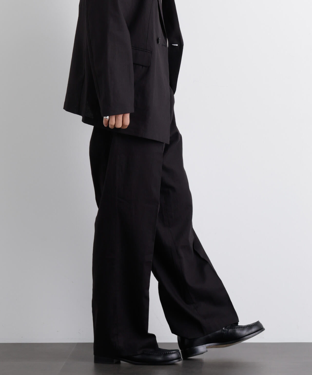 「FRENCH LINEN」 リネンコットンストレートパンツ(セットアップ可) 6686127205