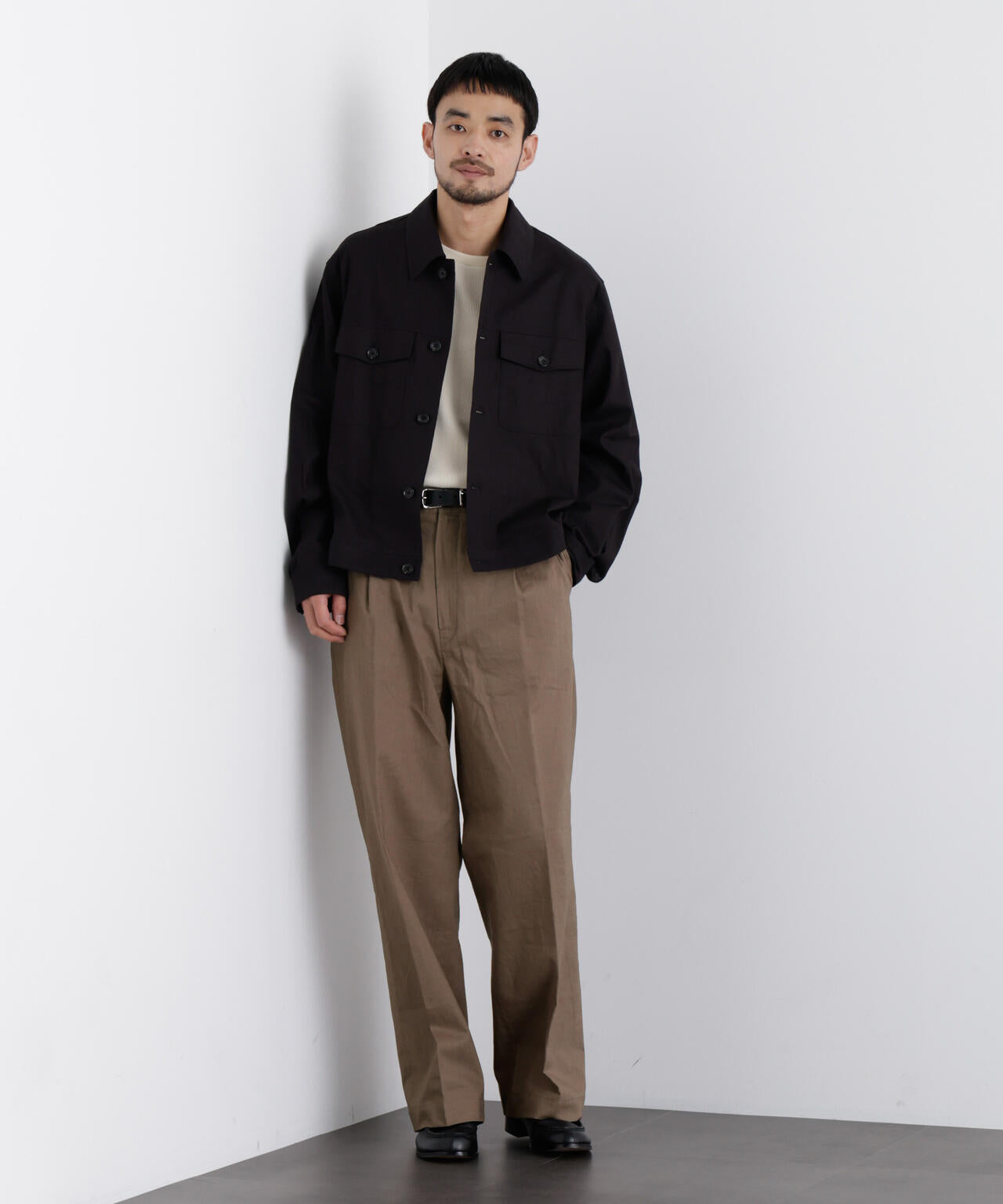 「FRENCH LINEN」 リネンコットンストレートパンツ(セットアップ可) 6686127205