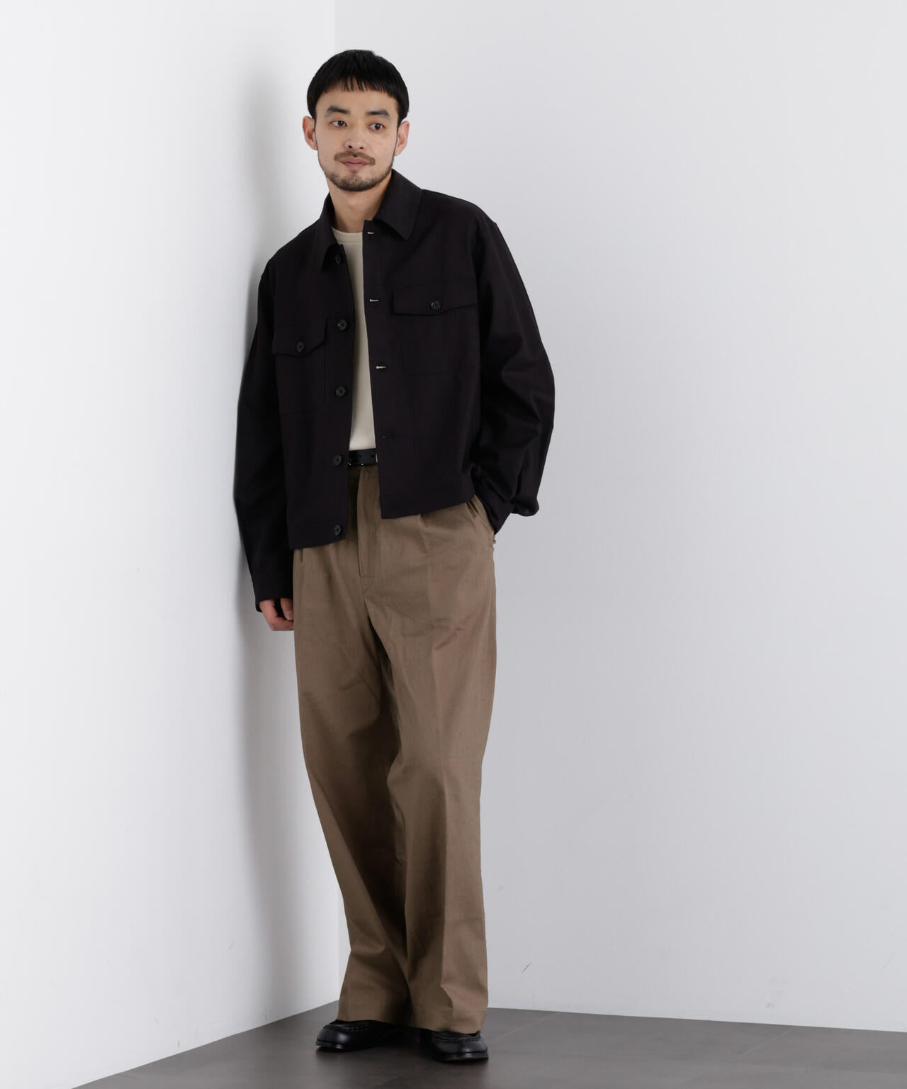 「FRENCH LINEN」 リネンコットンストレートパンツ(セットアップ可) 6686127205