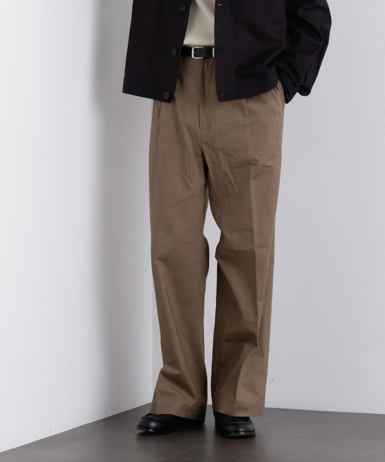 「FRENCH LINEN」 リネンコットンストレートパンツ(セットアップ可) 6686127205