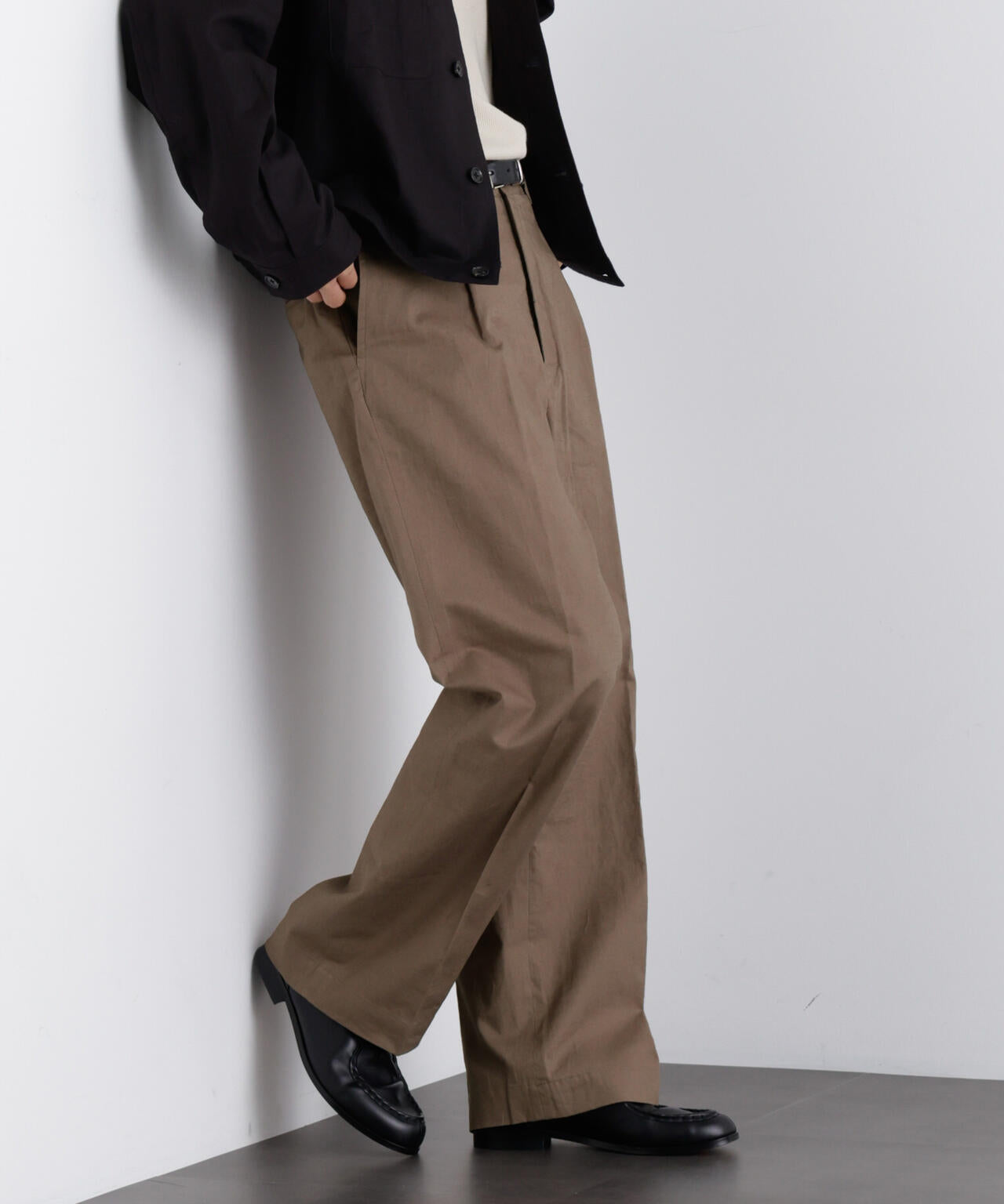 「FRENCH LINEN」 リネンコットンストレートパンツ(セットアップ可) 6686127205