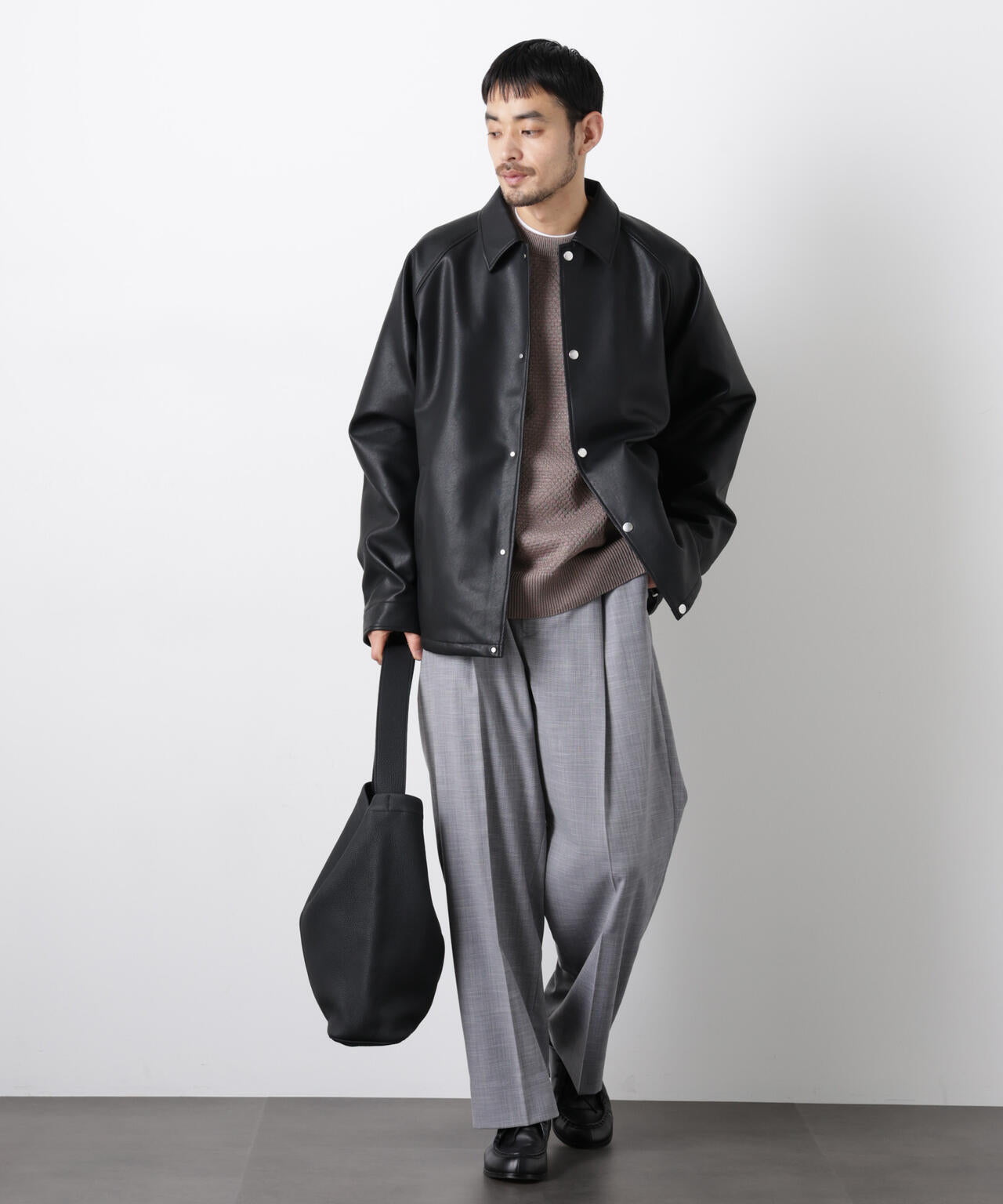 「大人のワイドパンツ」スラブシャークスキンイージースラックス 6686127209