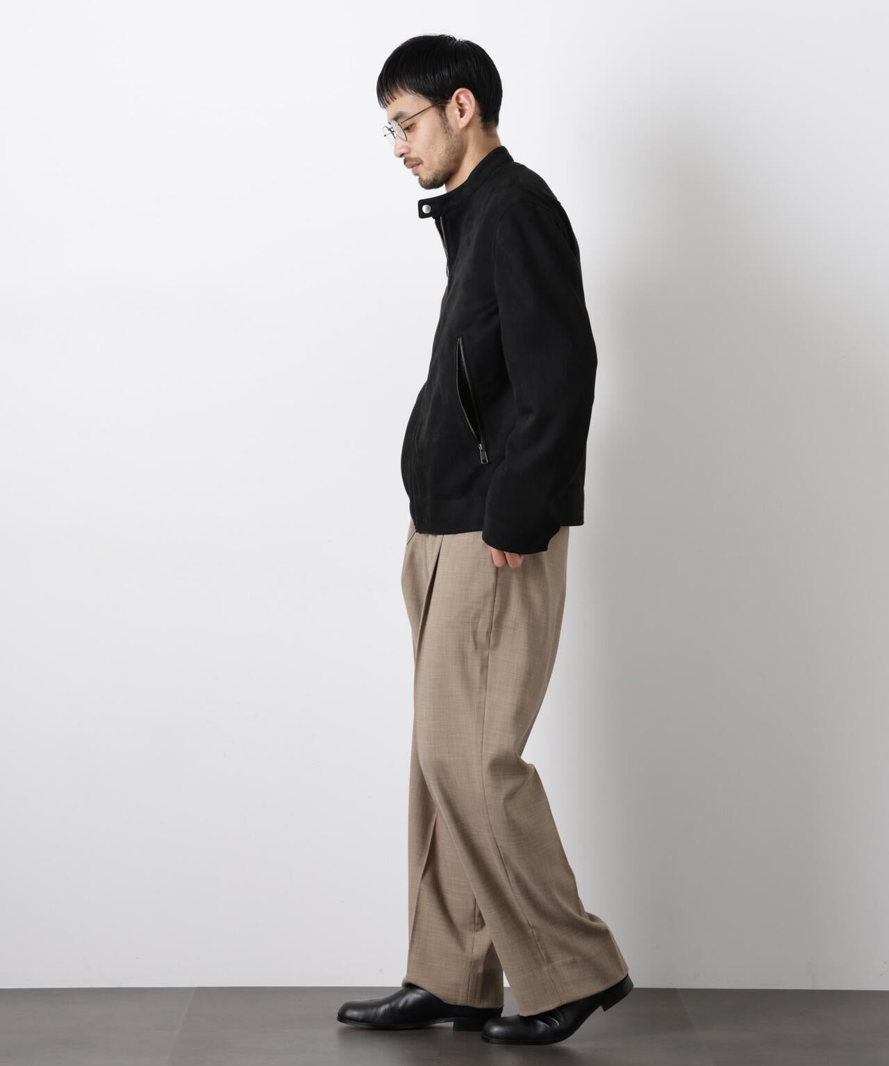 「大人のワイドパンツ」スラブシャークスキンイージースラックス 6686127209