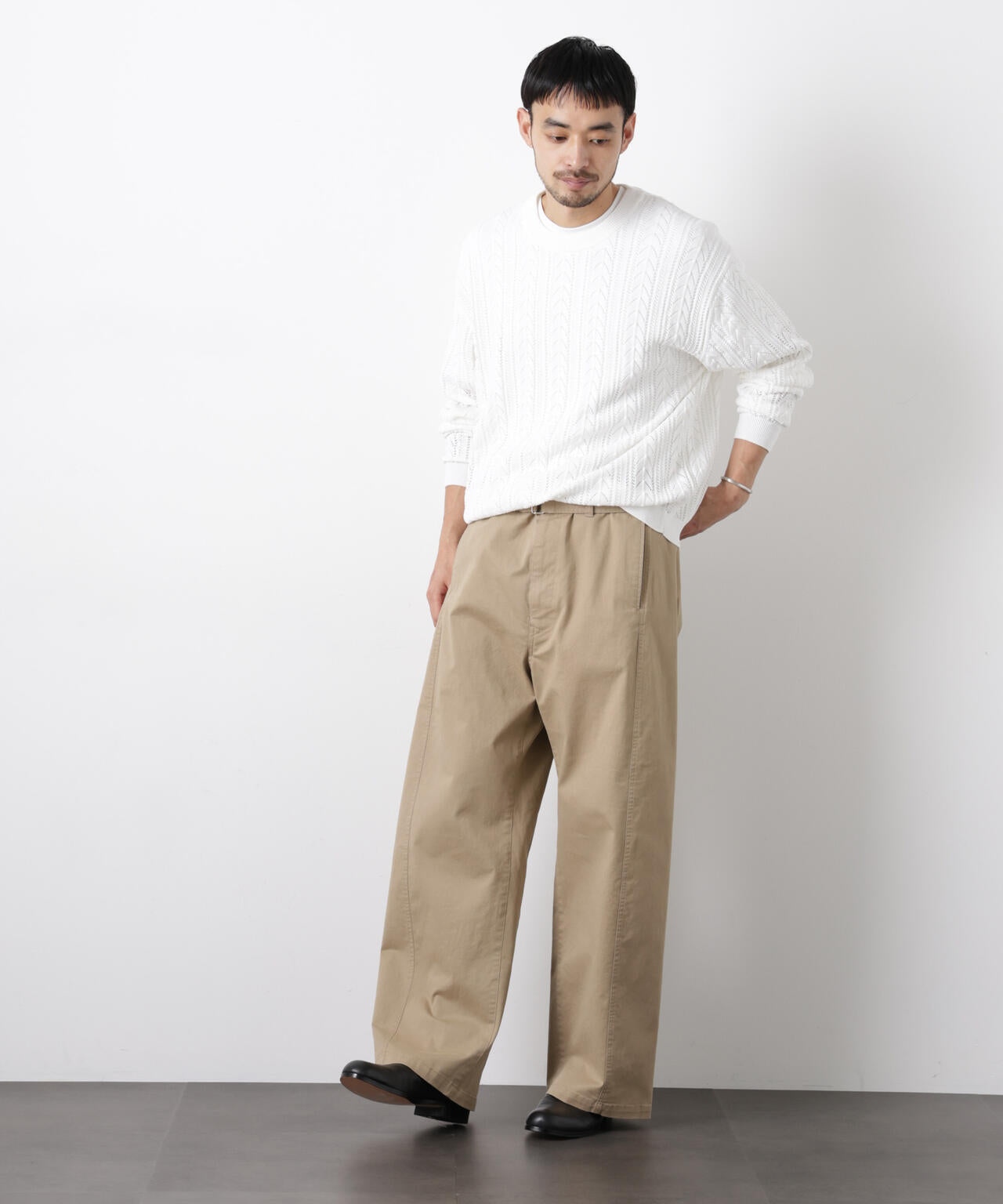 「ASSEMBLANC」ベルテッド3Dパンツ 6686127211