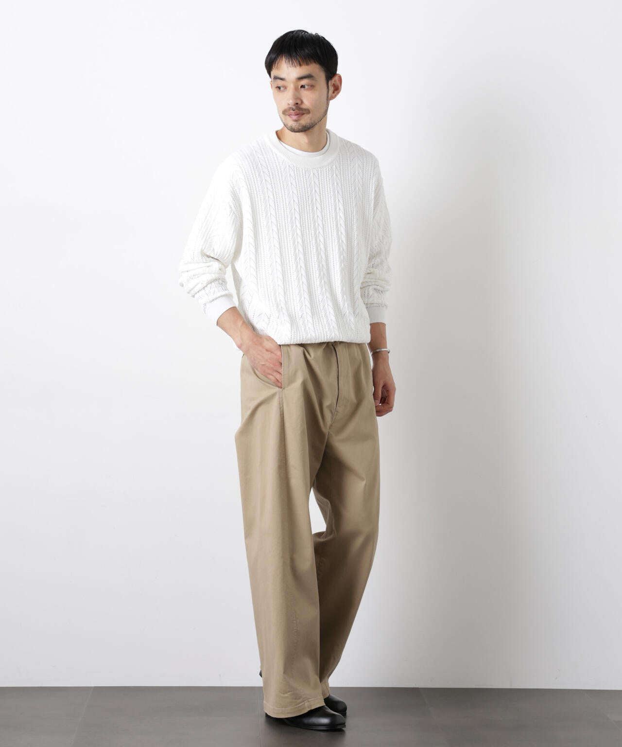 「ASSEMBLANC」ベルテッド3Dパンツ 6686127211