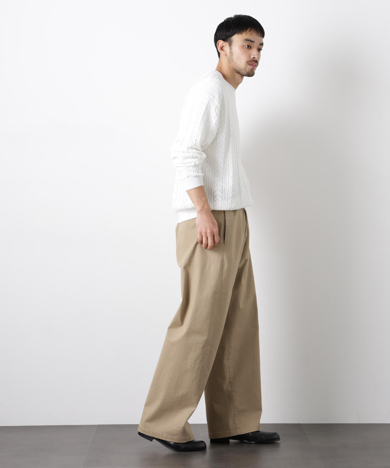 「ASSEMBLANC」ベルテッド3Dパンツ 6686127211