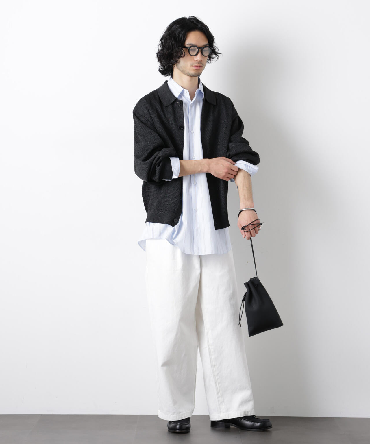 「OtoNANO」大人のワイドデニムパンツ 6686127215