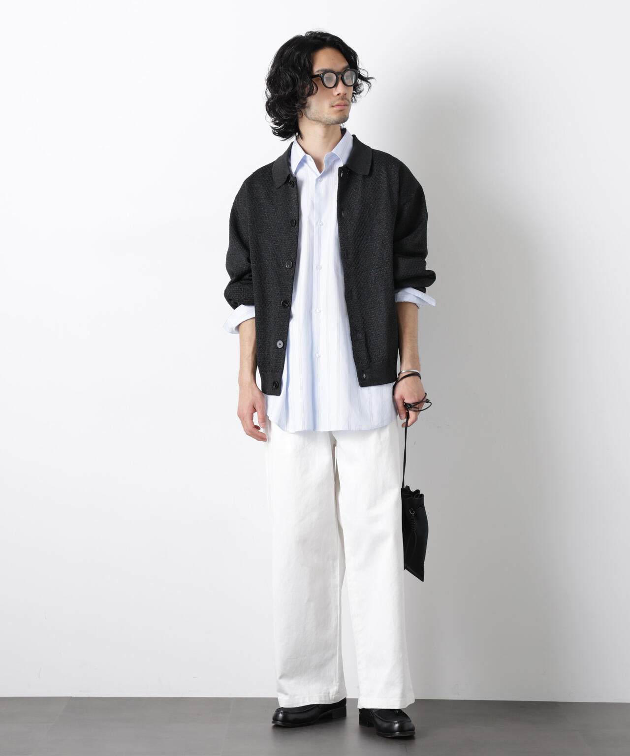 「OtoNANO」大人のワイドデニムパンツ 6686127215