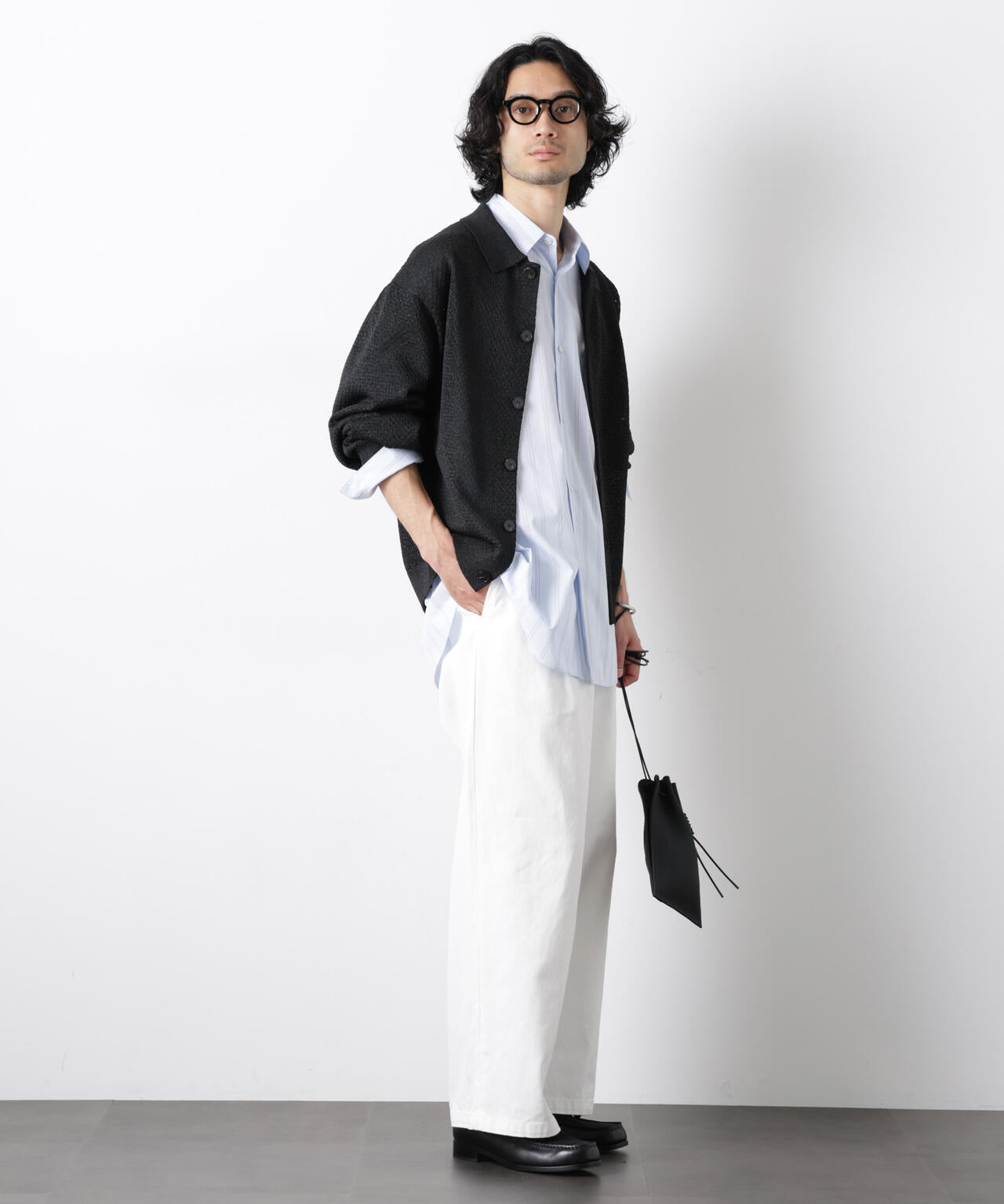 「OtoNANO」大人のワイドデニムパンツ 6686127215