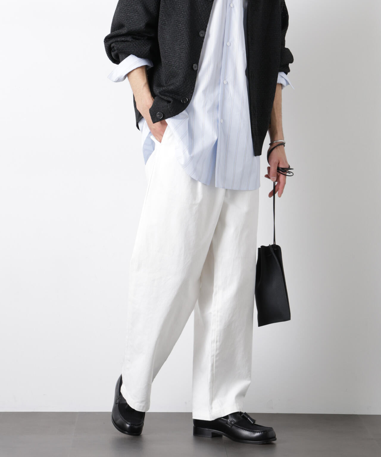 「OtoNANO」大人のワイドデニムパンツ 6686127215