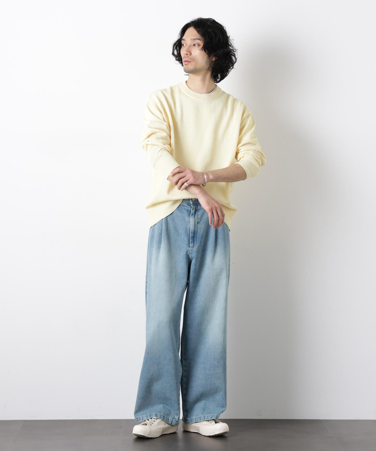 「OtoNANO」大人のワイドデニムパンツ 6686127215