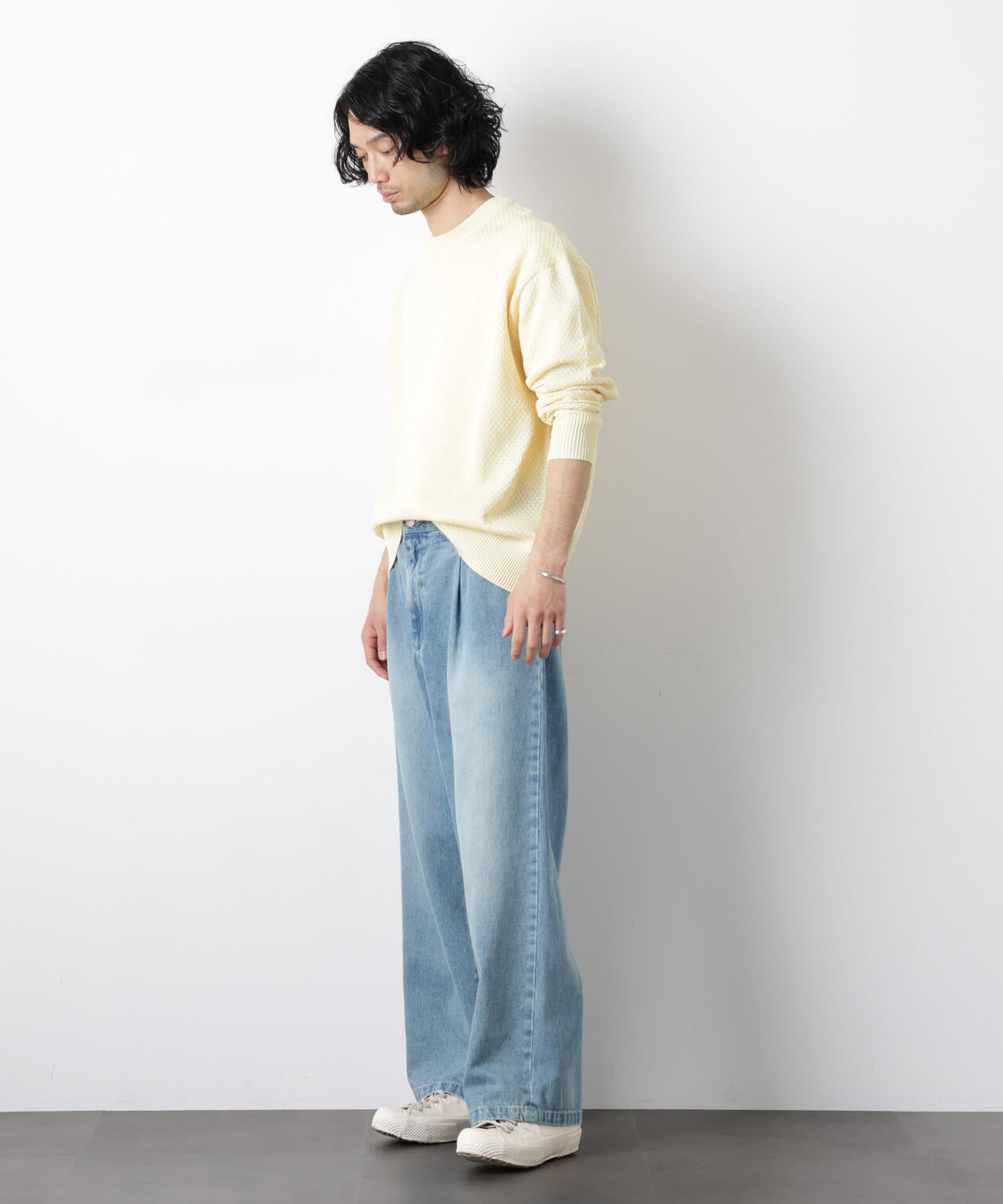 「OtoNANO」大人のワイドデニムパンツ 6686127215