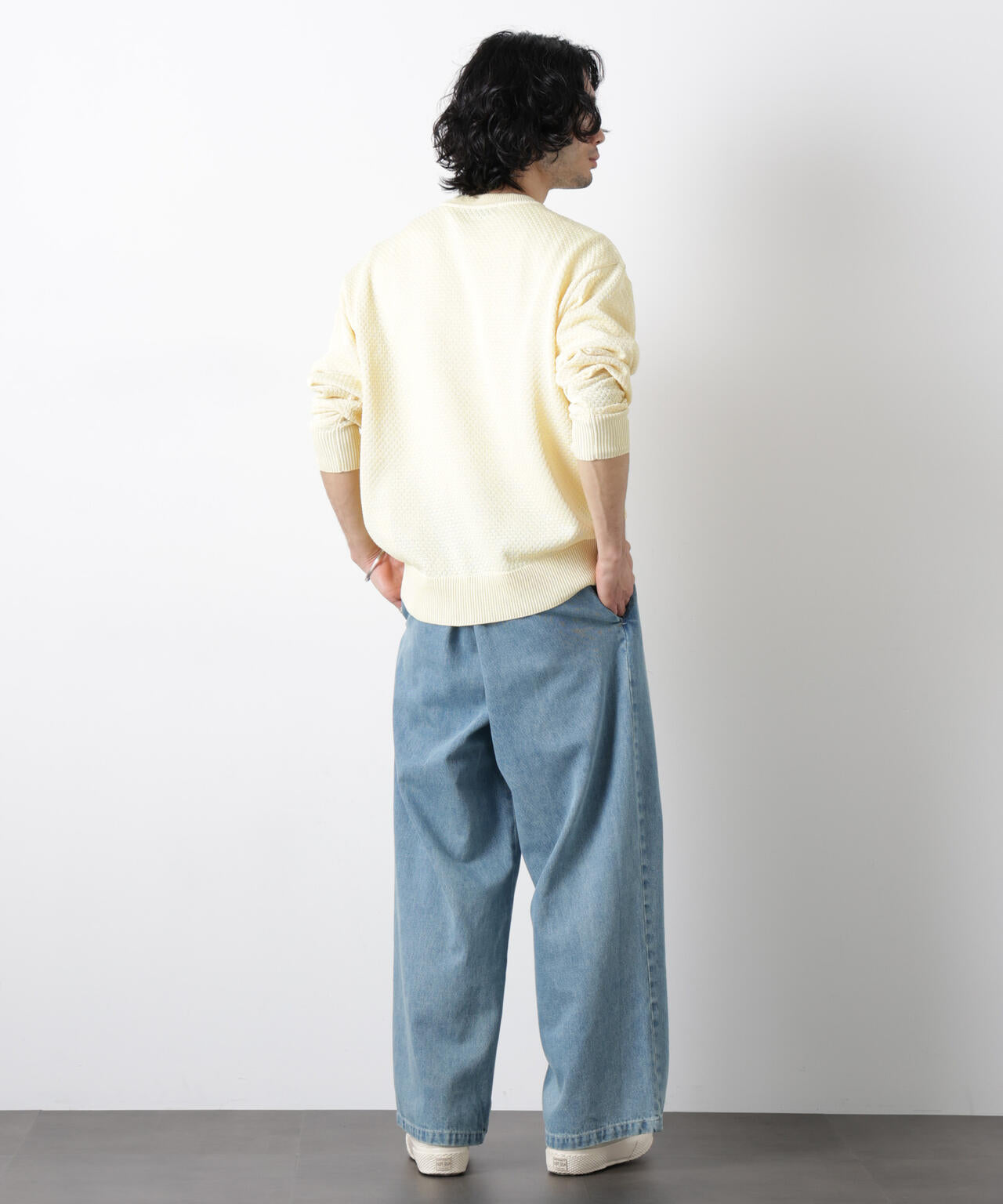 「OtoNANO」大人のワイドデニムパンツ 6686127215