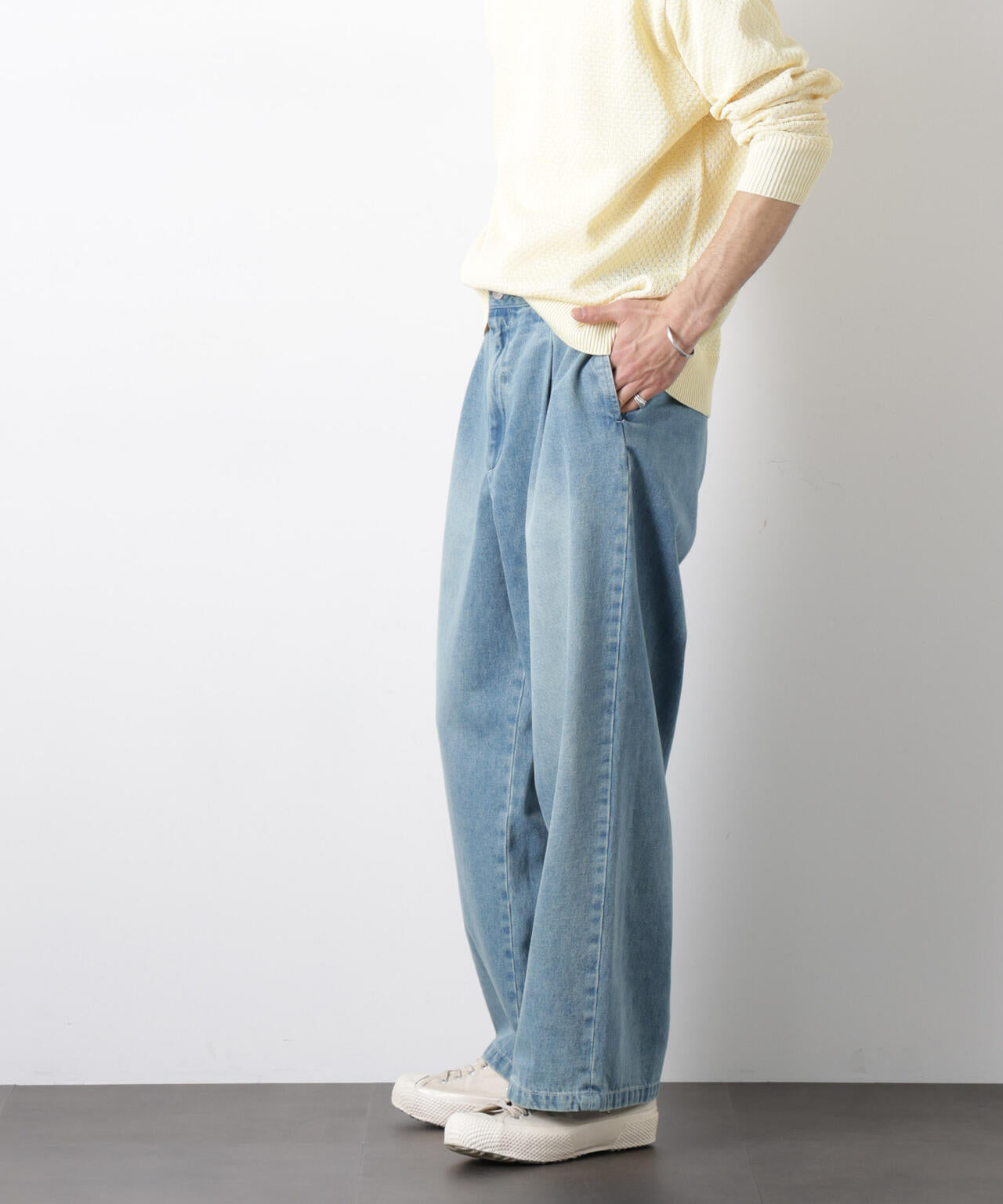 「OtoNANO」大人のワイドデニムパンツ 6686127215