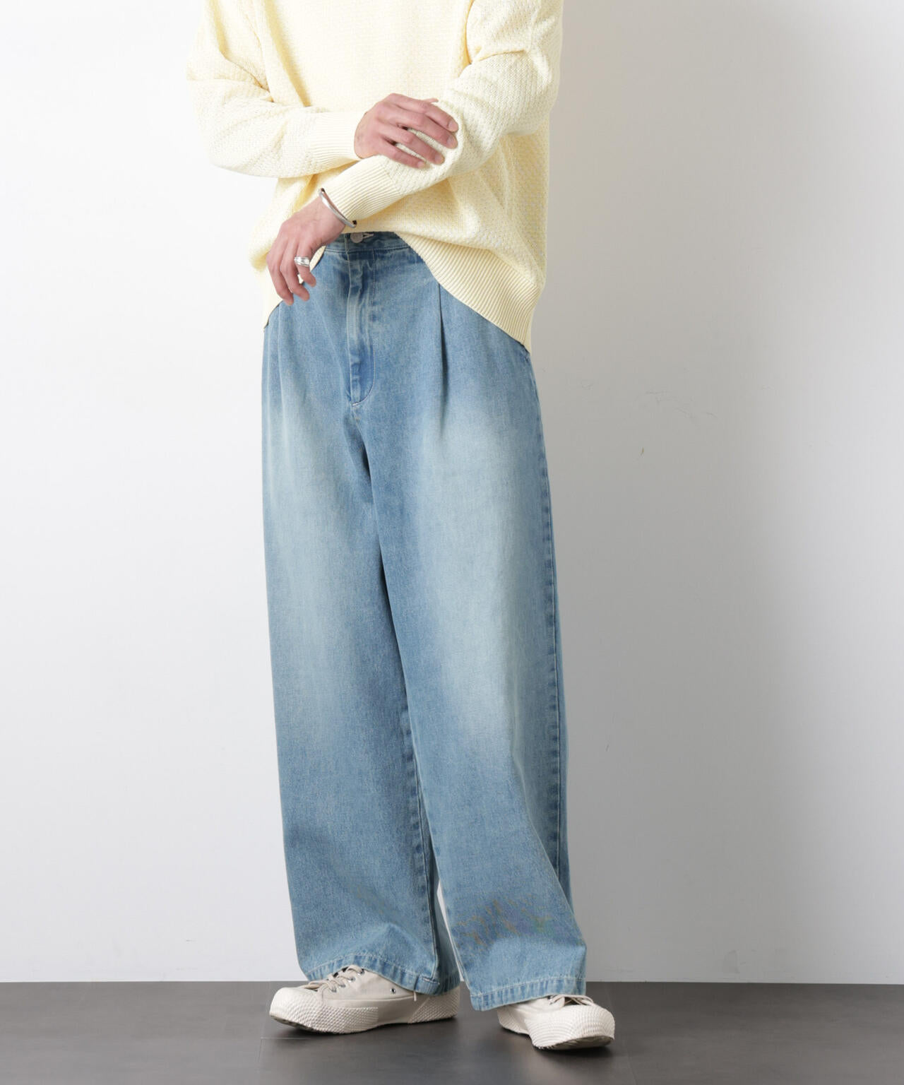 「OtoNANO」大人のワイドデニムパンツ 6686127215