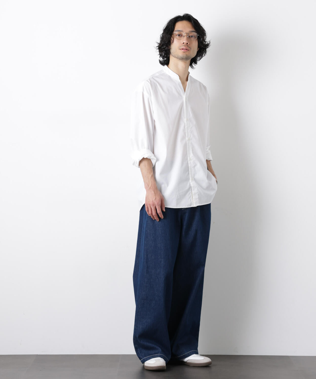 「OtoNANO」大人のワイドデニムパンツ 6686127215