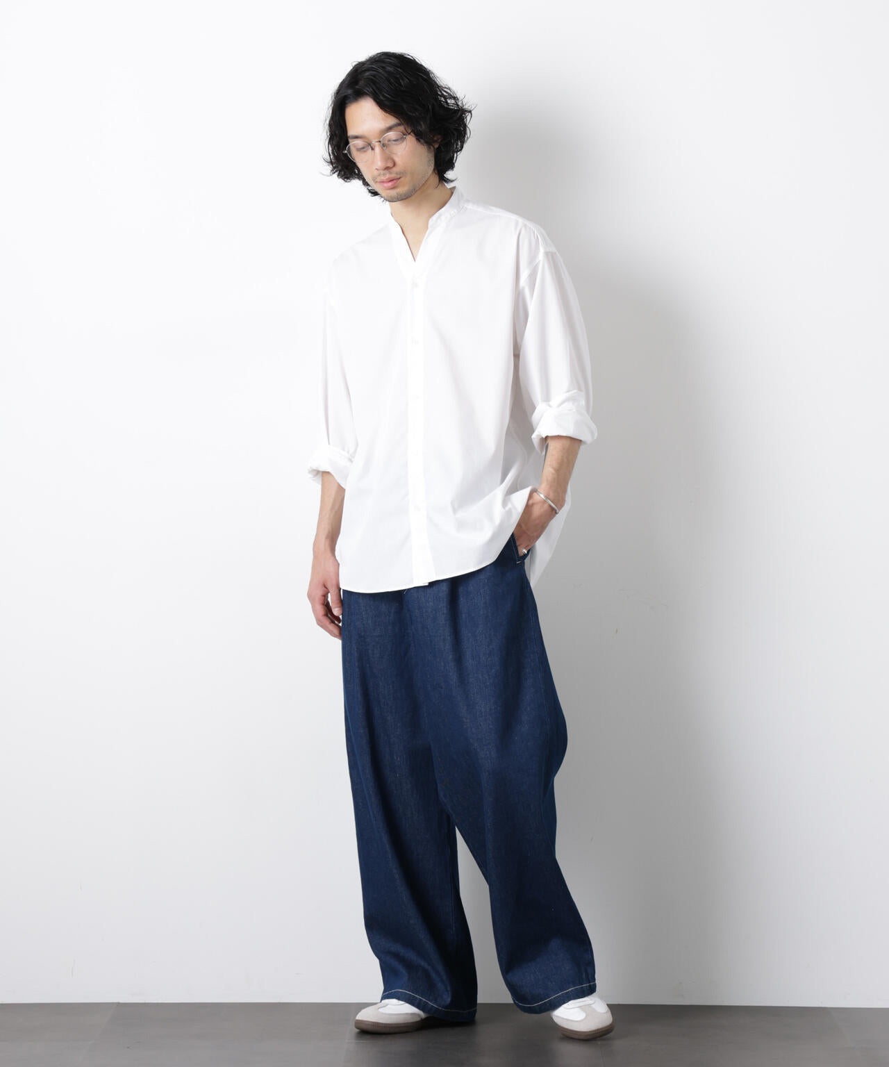 「OtoNANO」大人のワイドデニムパンツ 6686127215