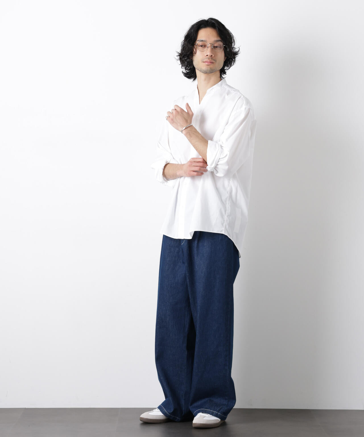 「OtoNANO」大人のワイドデニムパンツ 6686127215